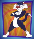 2026 3_toes 4_fingers alternate_version_at_paywall anthro arched_back belly big_belly big_butt biped black_body black_eyes black_fur black_pawpads butt cheek_tuft chest_tuft colored crossed_arms curling_tail curvy_figure digital_drawing_(artwork) digital_media_(artwork) dipstick_tail domestic_cat ears_outwards facial_tuft feet felid feline felis fingers flat_colors fur gavanzude glistening glistening_butt gloves_(marking) grin grinning_at_viewer half-closed_eyes head_tuft hi_res humanoid_feet humanoid_hands humanoid_heel leg_markings looking_at_viewer looney_tunes male mammal markings narrowed_eyes nude nude_anthro nude_male pawpads pecs pinup pivoted_ears plantigrade pose raised_heel raised_tail red_nose ribs signature slightly_chubby slightly_chubby_anthro slightly_chubby_male small_waist smile smiling_at_viewer smirk smirking_at_viewer smug smug_expression smug_eyes smug_face smug_grin socks_(marking) solo standing standing_on_toes sylvester_(looney_tunes) tail tail_markings tasteful_nudity thick_calves thick_thighs tiptoes toes tuft tuxedo_cat warner_brothers whisker_spots whiskers white_belly white_body white_feet white_fur white_hands white_sclera white_tail_tip wide_hipped_anthro wide_hipped_male wide_hips wide_stance