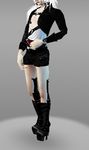  3d belt boots faceless lowres miniskirt simple_background skirt solo white_hair 