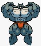 anthro beastars biceps big_muscles bulge canid canine canis hi_res huge_muscles hyper hyper_muscles legoshi_(beastars) male male/male mammal muscular muscular_male pecs quads solo urfavfanboy wolf