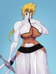  1girl abs bleach blonde_hair commentary english_commentary highres rampage_(leedash2) revealing_clothes tan tattoo tier_harribel 