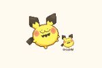  ._. :3 artist_name blush_stickers character_balloon commentary_request no_humans pichu pixel_art pokemon pokemon_(creature) pokemon_focus rizu_(rizunm) simple_background white_background 