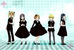  angelica_(gunslinger_girl) bad_id bad_pixiv_id black_eyes black_hair blonde_hair blue_eyes bob_cut book brown_eyes brown_hair claes dress everyone flower glasses gunslinger_girl hair_ribbon hairband henrietta_(gunslinger_girl) long_hair multiple_girls necktie orange_flower orange_rose pants pantyhose ribbon rico_(gunslinger_girl) rose short_hair shorts socks triela twintails waistcoat white_legwear yoshi_susuki 