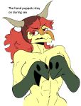 2024 alpha_channel anthro breasts cavemanon_studios clothing color_edit colored compsognathid compsognathus coolbug dialogue digital_drawing_(artwork) digital_media_(artwork) dinosaur english_text female hair hand_puppet hat headgear headwear long_hair looking_at_viewer medium_breasts navel nude nude_anthro nude_female prehistoric_species puppet_pals red_eyes red_hair reptile saurischian scales scalie schizo_chan_(snoot_game) simple_background snoot_game snout soft_abs solo talking_to_viewer tasteful_nudity text theropod third-party_edit transparent_background wide_hipped_anthro wide_hipped_female wide_hips yellow_body yellow_scales