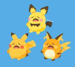  artist_name blue_background blush_stickers commentary_request crying no_humans open_mouth pichu pikachu pokemon pokemon_(creature) pokemon_focus raichu rizu_(rizunm) simple_background 