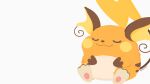  artist_name blush_stickers closed_eyes commentary_request highres no_humans pokemon pokemon_(creature) pokemon_focus raichu rizu_(rizunm) simple_background sitting white_background 