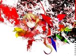  abstract ascot blonde_hair blood flandre_scarlet hat heart highres red_eyes sakuma sketch solo symbol-shaped_pupils touhou wings 