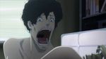  1girl black_hair catherine catherine_(game) open_mouth sweat vincent_brooks 