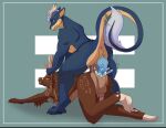 2_penises anal anal_penetration anthro big_penis blue_body bodily_fluids cum cum_in_ass cum_inside deer double_penetration dragon duo equid equine european_mythology femboy genital_fluids genitals horse k3nzyl_n0ir male male/male mammal multi_genitalia multi_penis mythological_creature mythological_scalie mythology penetration penis ride scalie slit_penis western_dragon