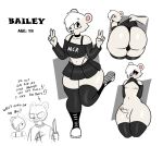 2026 5_fingers alternative_fashion anthro bailey_(zombieray10) bear big_butt black_bottomwear black_choker black_clothing black_jewelry black_legwear black_necklace black_skirt black_stockings boots bottom_heavy bottomwear bra_strap brody_(zombieray10) brother_(lore) brothers_(lore) bubble_butt bulge butt choker clothed clothing clothing_lift colored curvy_figure digital_drawing_(artwork) digital_media_(artwork) double_v_sign emo english_text erection eyelashes eyeshadow femboy fingers footwear fur genitals gesture hair hair_over_eye hand_gesture hi_res huge_butt huge_thighs jewelry knife legwear lips lipstick makeup male mammal model_sheet navel necklace nipples off_shoulder older_brother open_mouth panties penis polar_bear profanity seductive shoes short_hair sibling_(lore) skirt skirt_lift small_penis smile solo stockings text thick_thighs thigh_highs thong thong_straps threatening_viewer underwear ursine v_sign white_body white_fur wide_hipped_anthro wide_hipped_male wide_hips younger_brother zombieray10