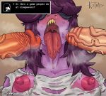 2_penises ahegao anthro areola areola_slip bodily_fluids breasts cervine clothing covered_eyes deer deltarune drooling erect_nipples exposed_breasts female foreskin genital_fluids genitals group gynomorph hair hair_over_eyes human imminent_oral imminent_sex ineffective_clothing intersex intersex/female kot_aro kris_dreemurr long_hair looking_pleasured male male/female mammal multi_genitalia multi_penis new_world_deer nipple_slip nipples noelle_holiday penis precum purple_body purple_hair purple_skin ragged_clothing reindeer reptile saliva scalie sharp_teeth signature susie_(deltarune) sweat sweatdrop teeth text text_box tongue tongue_out trio undertale_(series) vein veiny_penis