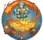  1girl apron arm_ribbon artist_request blue_hair dress flower full_body game_asset green_apron green_headscarf haniwa_(statue) haniyasushin_keiki headscarf jewelry long_hair looking_at_viewer magatama magatama_necklace necklace non-web_source official_art open_mouth puffy_short_sleeves puffy_sleeves ribbon self-datamine short_sleeves simple_background single_strap smile solo toes tools touhou touhou_arcadia_record transparent_background very_long_hair white_flower wood_carving_tool yellow_dress 
