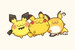  ._. :3 artist_name blush_stickers character_balloon commentary_request no_humans pichu pikachu pixel_art pokemon pokemon_(creature) pokemon_focus raichu rizu_(rizunm) simple_background white_background 