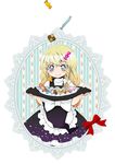  :&gt; bad_id bad_pixiv_id blonde_hair blue_eyes blush braid candy checkerboard_cookie cookie doily food hat hat_basket hat_removed headwear_removed highres holding holding_hat kirisame_marisa long_hair nose_blush satou_memeko smile solo touhou witch_hat 