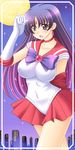  back_bow bishoujo_senshi_sailor_moon bow choker gloves gradient_hair hino_rei jewelry long_hair magical_girl multicolored_hair red_sailor_collar red_skirt ribbon sailor_collar sailor_mars sailor_senshi_uniform skirt solo tenshou_akira tiara white_gloves 