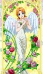 angel angel_wings blue_eyes highres maria_holic momoi_sachi orange_hair solo wings 