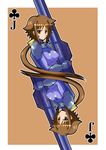  brown_card brown_hair card card_(medium) dieci_(nanoha) gun long_hair lyrical_nanoha mahou_shoujo_lyrical_nanoha_strikers multiple_views numbers_(nanoha) playing_card weapon zerosu_(take_out) 