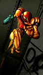  arm_cannon armor foreshortening helmet jumping metroid power_armor samus_aran solo varia_suit visualcat weapon 