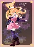  anise_tatlin anise_tatlin_(cosplay) blonde_hair child cosplay doll green_eyes haru_(arser_doil) highres long_hair one_eye_closed patty_fleur purple_background smile solo star starry_background tales_of_(series) tales_of_the_abyss tales_of_vesperia thighhighs tokunaga twintails 