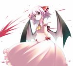  alternate_hairstyle bat_wings blood highres nosebleed pink_hair red_eyes remilia_scarlet short_hair solo touhou usume_shirou wings 