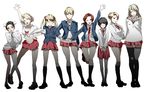  america_(hetalia) axis_powers_hetalia bad_id bad_pixiv_id black_hair blazer blonde_hair brown_hair china_(hetalia) double_bun france_(hetalia) genderswap genderswap_(mtf) germany_(hetalia) green_eyes hakase jacket japan_(hetalia) lineup multiple_girls necktie northern_italy_(hetalia) russia_(hetalia) school_uniform short_hair skirt thighhighs twintails united_kingdom_(hetalia) zettai_ryouiki 