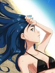  bikini blue_hair blue_nails galibo minazuki_karen nail_polish precure solo swimsuit wet yes!_precure_5 