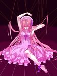  armpits arms_up bad_id bad_pixiv_id barefoot closed_eyes dress feet hat long_hair marionette_(vocaloid) megurine_luka pink_hair puppet ribbon sitting solo string suzunosuke_(sagula) vocaloid 