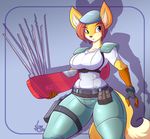  2015 anthro big_breasts breasts canine cosplay female fox jaeh jill_valentine lockpick mammal resident_evil 