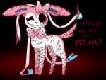  blood eeveelution english_text fangs feral looking_at_viewer nightmare_fuel nintendo pok&eacute;mon smile solo sylveon text unknown_artist video_games 