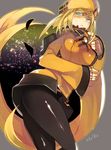  blonde_hair guilty_gear guilty_gear_xrd hat hyakuhachi_(over3) long_hair millia_rage orange_hat pantyhose solo 