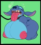  2018 alien areola ber00 big_breasts black_eyes blue_claws blue_fur blue_nose breasts butt chest_tuft claws digital_media_(artwork) disney experiment_(species) female fur hair head_tuft hi_res huge_breasts lilo_and_stitch nipples notched_ear nude open_mouth simple_background solo stitch thick_thighs toes tongue tongue_out tuft 