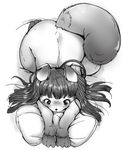  blush female hair kemono long_hair lying mammal monochrome nude raccoon setouchi_kurage 