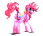 2015 anus balloon blue_eyes butt cutie_mark dock earth_pony equine female feral friendship_is_magic fur hair hi_res horse long_hair looking_at_viewer mammal my_little_pony oddwarg open_mouth pink_fur pink_hair pinkie_pie_(mlp) plain_background pony pussy pussy_juice raised_tail solo white_background 