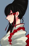  beehive_hairdo black_hair from_side hair_ribbon japanese_clothes mishima_kazumi nns146 red_eyes ribbon solo tekken tekken_7 