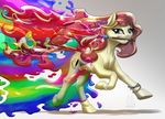  2015 bracelet color cutie_mark equine fan_character female freckles green_eyes hair horse jewelry mammal my_little_pony mykegreywolf paint paintbrush plain_background pony purple_hair rainbow solo white_background 