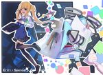  bad_id bad_pixiv_id black_legwear blonde_hair blue_eyes book bookmark capelet cat character_name clock container eraser fang fountain_pen glasses highres holding_stylus long_hair long_sleeves mitu_yang paper pen pencil saenai_heroine_no_sodatekata sawamura_spencer_eriri school_uniform shoes skirt solo tablet thighhighs twintails very_long_hair 