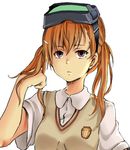  alternate_hairstyle brown_eyes brown_hair head_mounted_display misaka_imouto negiko123123 school_uniform short_hair sweater_vest to_aru_kagaku_no_railgun to_aru_majutsu_no_index twintails 