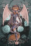  2011 anthro breasts clothed clothing demon female fur gem hair hi_res horn magic raptor007 red_eyes sinthela solo spacesuit wings 