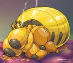  anthro arthropod bee big_breasts breasts female honey huge_breasts insect nipples nude overweight smoke smoking solo vdisco wide_hips 