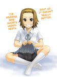  bike_shorts brown_hair feet hairband hard_translated k-on! no_shoes school_uniform short_hair solo tainaka_ritsu translated unyon 