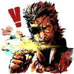  1boy beard brown_hair cigar eyepatch facial_hair iroha_(akei0710) male_focus metal_gear_(series) metal_gear_solid_v smoke solo v venom_snake 