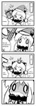 &gt;_&lt; 0_0 1girl 4koma :d absurdres ahoge box bullying christmas comic eyes_closed gift gift_box hair_ornament hard_translated hat highres hishimochi holding horns kantai_collection long_hair mittens monochrome northern_ocean_hime nuu_(nu-nyu) open_mouth santa_hat shinkaisei-kan sketch smile t-head_admiral translated trembling xd 