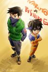  2boys big_hero_6 brothers cosplay crossover disney hatake_kakashi_(cosplay) highres hiro_hamada marvel multiple_boys naruto siblings tadashi_hamada uzumaki_naruto_(cosplay) 