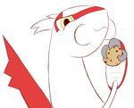  cookie dragon eating female latias legendary_pok&eacute;mon nintendo plain_background pok&eacute;mon red_feathers solo video_games whatsapokemon white_feathers yellow_eyes 