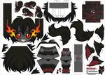  animal_ears artist_name black_hair black_sclera breasts character_name chibi claws collar deviantart deviantart_username dog_ears dog_paws dog_tail el_joey facebook facebook_username fur grey_skin grin hellhound highres long_hair medium_breasts monster_girl monster_girl_encyclopedia paper_cutout papercraft paws red_eyes slit_pupils smile solo tail watermark web_address 