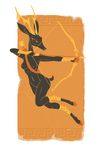  antlers arrow bindings bow_(weapon) breasts cervine ceryneian_hind deer female greek_mythology hooves horn mammal mythology nipples nude phlegraofmystery quiver ranged_weapon solo stylized weapon yellow_eyes 