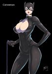 batman_(series) bodysuit breasts catwoman dc_comics large_breasts lipstick makeup shiny_skin thick_lips 