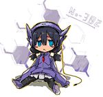  black_hair blue_eyes blush cute female frown gijinka hair headphones human jacket leggings legwear mammal nintendo not_furry pigtails pok&eacute;mon sableye sitting skirt solo video_games 草薙芳_(artist) 