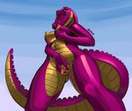 alligator anthro breasts cloud cloudscape female h4x0r holding_breasts navel nipples outside pussy reptile scales scalie shiny siyah sky solo spread_pussy spreading standing thick_tail thick_thighs two_tone_skin 