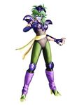  1girl armor female fingernails gloves green_hair hair_ornament leggings legs leotard long_fingernails long_hair official_art official_artwork ophiuchus_shaina saint_seiya saint_seiya:_sanctuary_battle sash shoulder_pads solo 