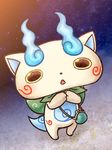  blush chill_ykon coin_purse from_above furoshiki komasan no_humans open_mouth solo standing triangle_mouth youkai youkai_watch youkai_watch_2 